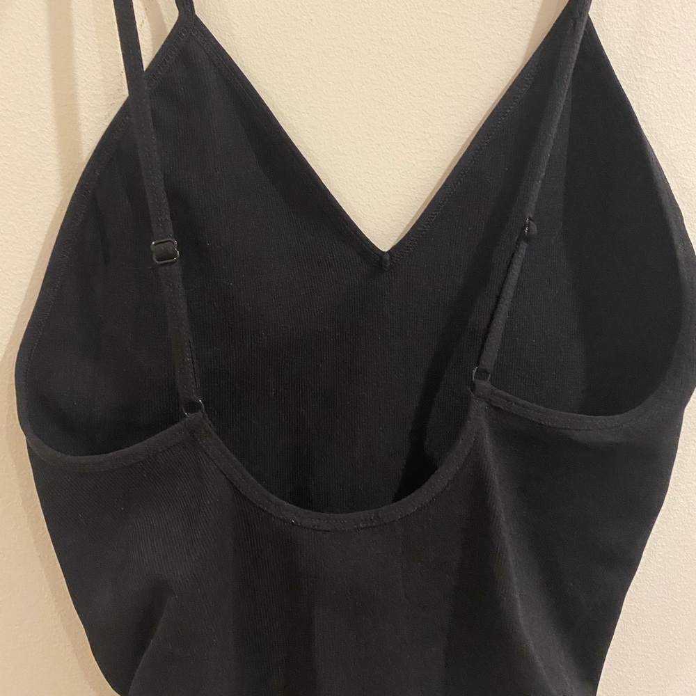 Ribbed black bodysuit